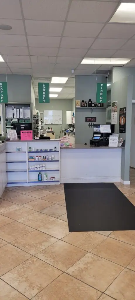 Pharmacy checkout counter