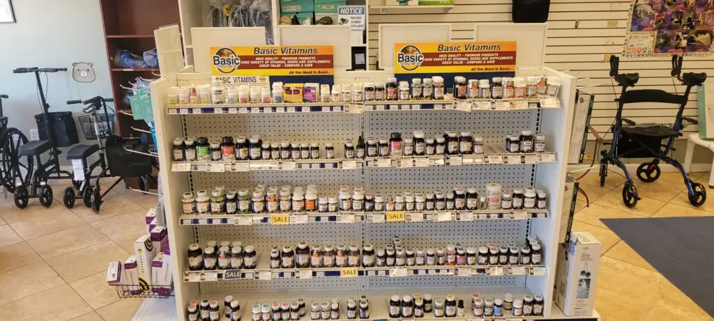 vitamins on a shelf